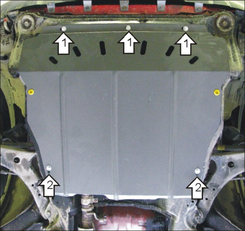 Защита картера двигателя и КПП Hyundai Santa Fe I (SM) 2000-2004 V-2.0; 2.2; 2.4; 2.7 Арт. 00924