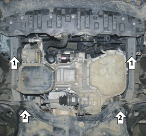 Защита картера двигателя и КПП Toyota Corolla Fielder III (E160) 2012-2015 Универсал V-1.5 FWD Арт. 72501