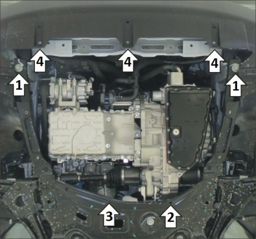 Защита картера двигателя и КПП OMODA C5 2022- V-1,5 FWD Арт. 79006