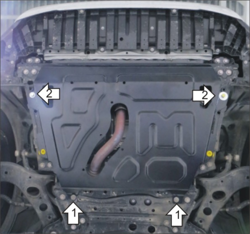 Защита картера двигателя и КПП Toyota RAV4 IV (XA40) 2012-2015 V-2,0;2,2D; 2,5 FWD, 4WD (С подрезкой пыльника) Арт. 72503
