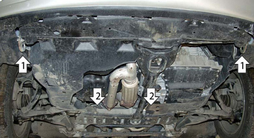 Защита картера двигателя и КПП Mazda Xedos 9 I (TA) 1993-2000 Седан V-2,0, 2,3, 2,5 FWD Арт. 01109