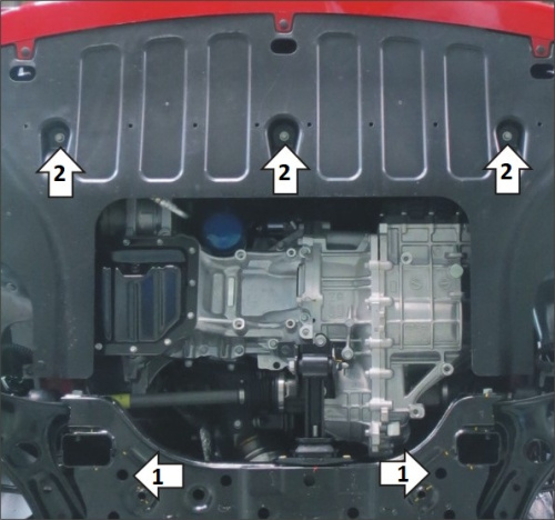 Защита картера двигателя и КПП Hyundai Solaris II 2017-2020 V-1,4; 1,6 - FWD Арт. 70912
