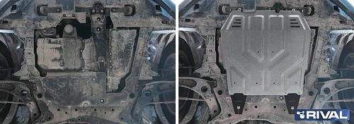 Защита картера двигателя и КПП Citroen C-Crosser I 2007-2013 Внедорожник 5 дв. V - 2.2d; 2.4 МКПП; 4WD, FWD Арт. 33340371
