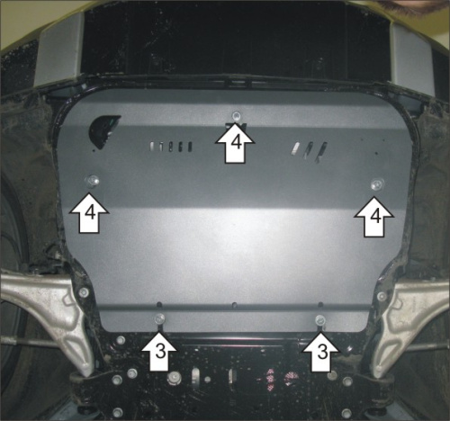 Защита картера двигателя и КПП Range Rover Evoque I (L538) 2011-2015 5 дв. V-2,2D; 2,0 4WD Арт. 383221