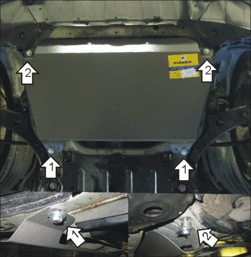 Защита картера двигателя и КПП Toyota Highlander I (U20) 2001-2003 V-2,4, 3,0 4WD, FWD Арт. 02539