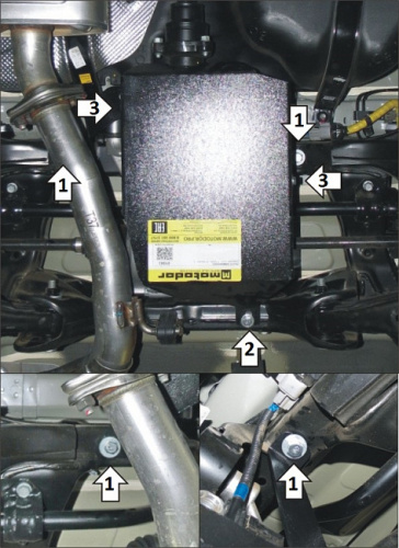 Защита заднего дифференциала Hyundai Santa Fe IV (TM) 2020- FL V-2,2D, 2,5, 3,5 4WD для а/м с 2021- Арт. 01043