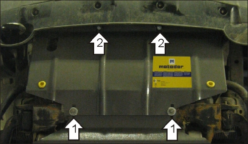Защита радиатора Nissan Navara III (D40) 2004-2010 V-2,5D, 2,8D, 2,9D; 4,0 - 4WD, RWD Арт. 01438
