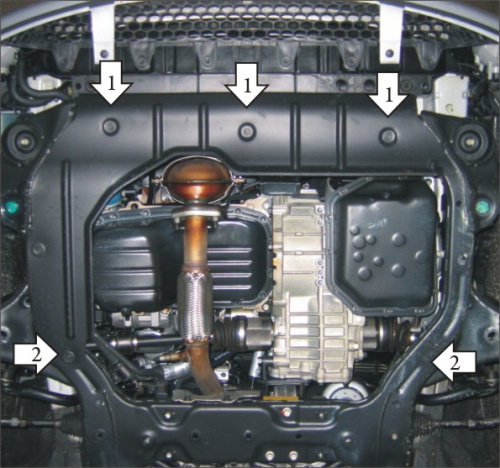 Защита картера двигателя и КПП Kia Rio II 2005-2009 Седан V-1,4, 1,6 FWD Арт. 00930