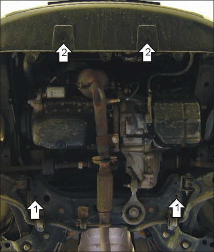 Защита картера двигателя и КПП Fiat Punto II 1999-2003 Хэтчбэк 3 дв. V-1,2; 1,4 FWD Арт. 00605