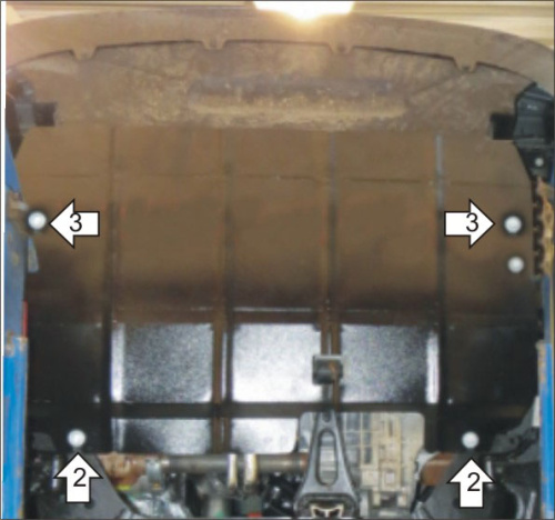 Защита картера двигателя и КПП Ford Tourneo Custom I 2012-2018 Микроавтобус V-2,2D  FWD Арт. 70711