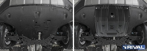 Защита картера двигателя и КПП Hyundai Santa Fe IV (TM) 2018-2021 V-2.2d; 2.4; 3.5 Арт. 11123751