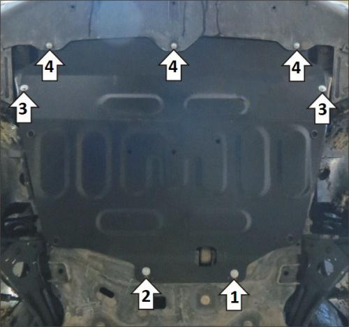 Защита картера двигателя и КПП Chery Tiggo 4 I 2018- рестайлинг Внедорожник 5 дв. V-1,5 FWD Арт. 59001