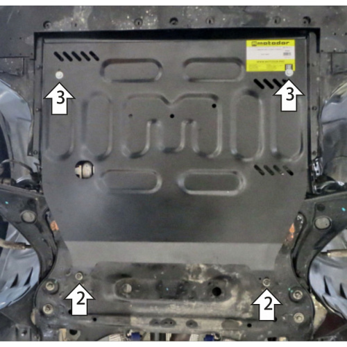 Защита картера двигателя и КПП Geely Tugella I 2020-2023 V-2.0$ 4WD; АКПП Арт. 74205