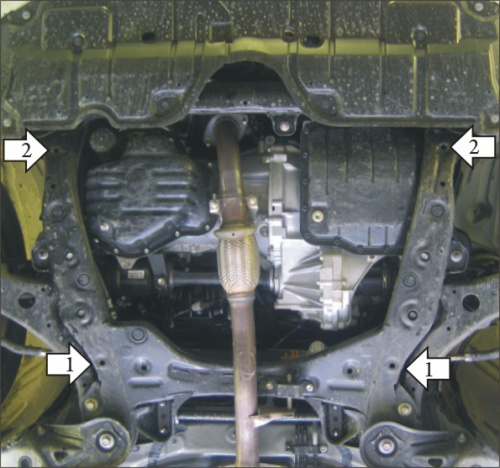 Защита картера двигателя и КПП Toyota Camry VI (XV40) 2006-2009 V-2,4; 3,5 4WD Арт. 72538
