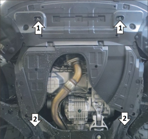 Защита картера двигателя, КПП и радиатора Changan UNI-K 2020- V-2.0 АКПП; 4WD  Арт. 57203