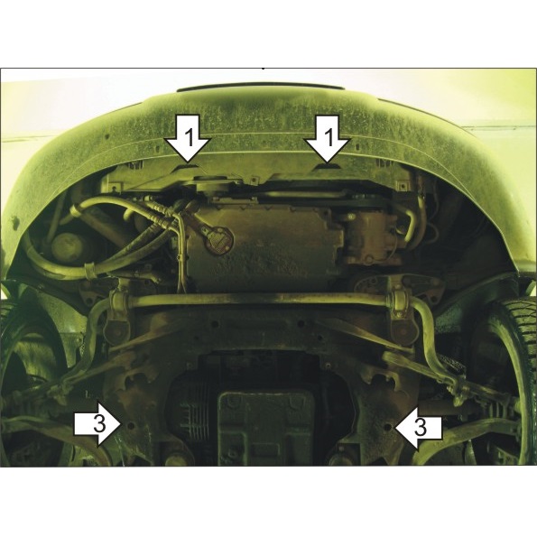 Защита картера двигателя Audi A6 II (C5) 1997-2001 Универсал V-2,5D; 2,4, 2,7; 2,8 -  FWD, 4WD Арт. 00114