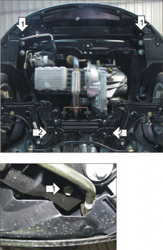 Защита картера двигателя и КПП Chery Bonus (A13) 2011-2014 Седан V-1,5 FWD Арт. 09012