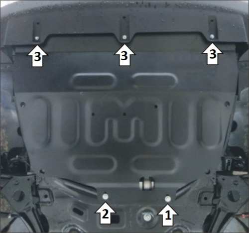 Защита картера двигателя и КПП OMODA C5 2022- V-1,5 FWD Арт. 59006