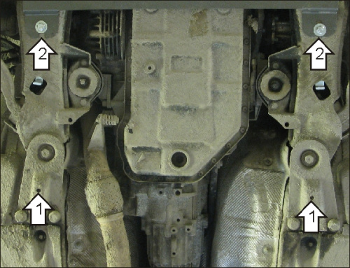 Защита картера двигателя и КПП Audi A4 II (B6) 2000-2006 Седан V-1,6, 1,8, 2,0, 2,4, 4,2; 1,9D, 2,5D - 4WD, FWD; для а/м 2000-2004 Арт. 00123
