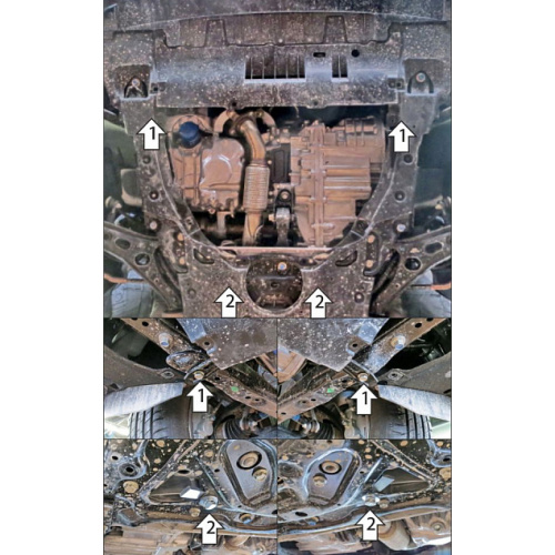 Защита картера двигателя и КПП Honda CR-V VI 2022- Внедорожник 5 дв. V-2.0; 4WD; Hybrid; АКПП Арт. 70805