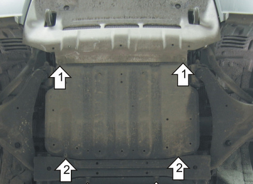 Защита картера двигателя и переднего дифференциала Mitsubishi Pajero IV 2006-2011 5 дв. V-3,0, 3,8, 3,2D 4WD Арт. 61306