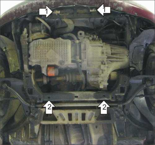 Защита картера двигателя и КПП Chrysler PT Cruiser I 2000-2005 Кабриолет V-2,4 FWD Арт. 00305