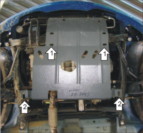 Защита картера двигателя и КПП Chery QQ6 (S21) 2006-2010 V-1,1, 1,3 FWD Арт. 09008