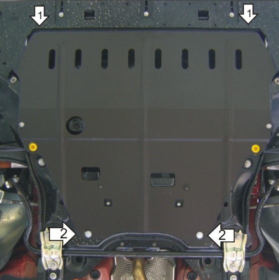 Защита картера двигателя и КПП Citroen C4 Grand Picasso I 2006-2013 Минивэн V-1,6D; 2,0D -FWD; для а/м до 2014 Арт. 00413
