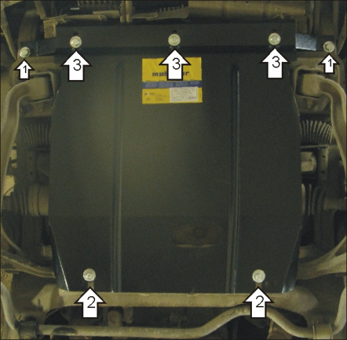 Защита картера двигателя, переднего дифференциала, радиатора Chevrolet Tracker I 1989-1998 Внедорожник 5 дв. V-1,6 4WD Арт. 02413