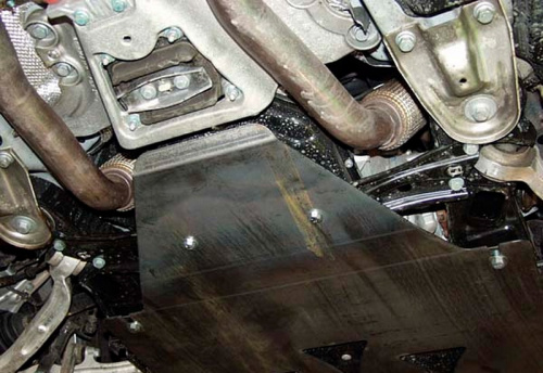 Защита картера двигателя и КПП Audi A6 III (C6) 2004-2008 Седан V-3,0 TFSI quattro; 3,2 FSI quattro (установка на пыльник) Арт. 02.0955