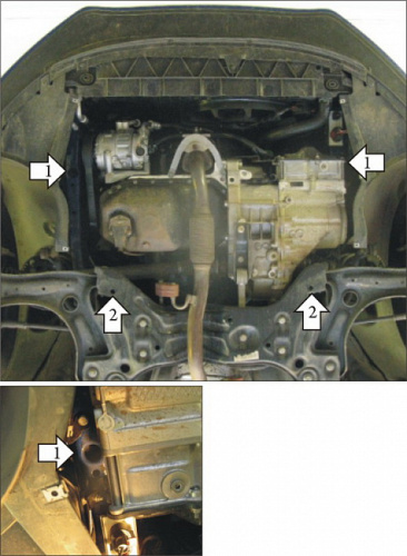 Комплект защит Toyota Tundra II 2009-2013 1 рестайлинг Пикап V-5,7 (Защита: двигателя, переднего дифференциала, КПП, радиатора, РК) Арт. 382501