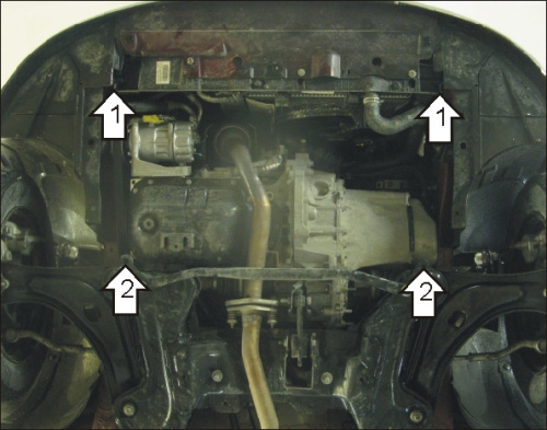 Защита картера двигателя и КПП Citroen C2 I 2003-2009 Хэтчбэк 3 дв. V-1,1, 1,4 FWD Арт. 00405