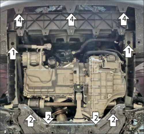 Защита картера двигателя и КПП Changan UNI-T 2020- Арт. 57206