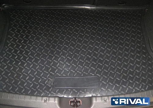 Коврик в багажник Datsun Mi-Do 2013-2021 Хэтчбэк 5 дв., полиуретан Rival, Черный, Арт. 18701002
