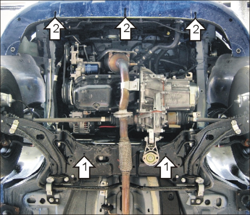 Защита картера двигателя и КПП Fiat Doblo I (223) 2005-2015 Фургон V-1,4, 1,6 FWD - для  Doblo Cargo 2005-2015; V-1,4 FWD - для Doblo Panorama 2005-20