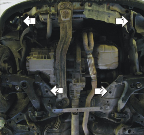 Защита картера двигателя и КПП Mitsubishi Lancer 7 1991-1995 Универсал V-1,5, 2,0 FWD, 4WD - для а/м Lancer VI 1992-1996 Арт. 01302
