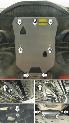 Защита картера двигателя и КПП Audi A8 III (D4) 2009-2014 V-3,0, 4,2, 3,0D, 4,1D - 4WD, FWD Арт. 00147