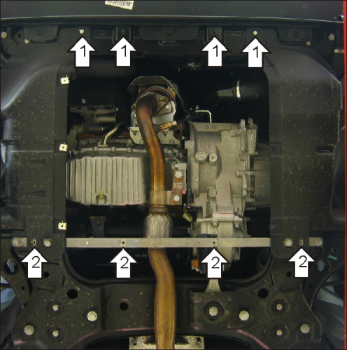 Защита картера двигателя и КПП Fiat Bravo II 2007-2011 V-1,4, 1,6D FWD; для а/м 2006-2015 Арт. 00614