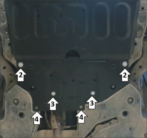 Защита картера двигателя и КПП Toyota RAV4 V (XA50) 2018- V-2,0, 2,5 4WD, FWD для а/м с 2019- Арт. 52505