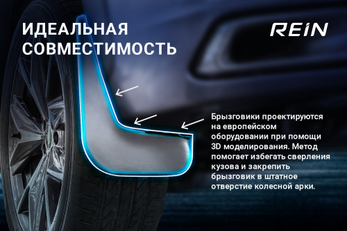 Брызговики Renault Arkana 2019- Внедорожник 5 дв., передние, полиуретан Арт. REIN4147F13