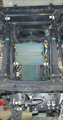 Защита картера двигателя и радиатора FAW J6 СА3310 2013- V-11.0 (для а/м 6х4 и 8х4) Арт. 23907