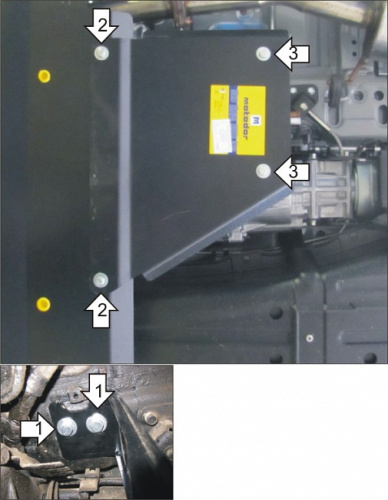 Защита раздатки Mitsubishi Pajero IV 2006-2011 5 дв. V-3,2D 4WD (Устанавливается только совместно с защитой КПП Motodor) Арт. 11322