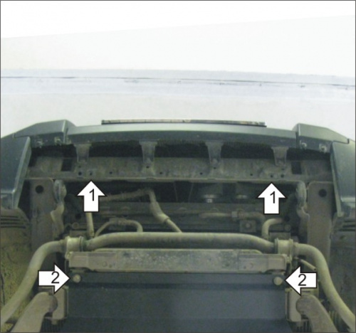 Защита радиатора и интеркулера Mitsubishi Pajero IV 2006-2011 5 дв. V-3,0, 3,8, 3,2D 4WD Арт. 31302