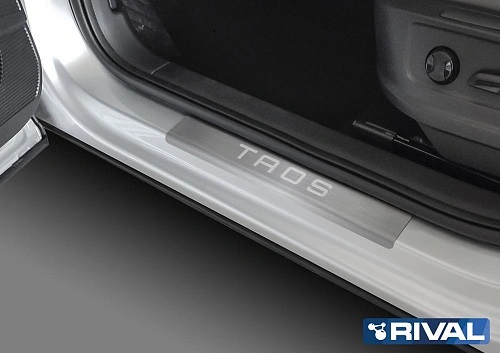 Накладки порогов RIVAL (4 шт.) Volkswagen Taos (2021-) (название модели)