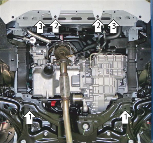 Защита картера двигателя и КПП Changan Alsvin 2018- V-1.5; АКПП Арт. 77205