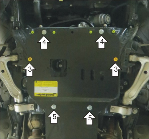 Защита картера двигателя Lexus GS III 2007-2011 FL V-3,0 4WD - для а/м GS 300 2005-2008; 3,5 для а/м GS 350 2008-20012 Арт. 15010