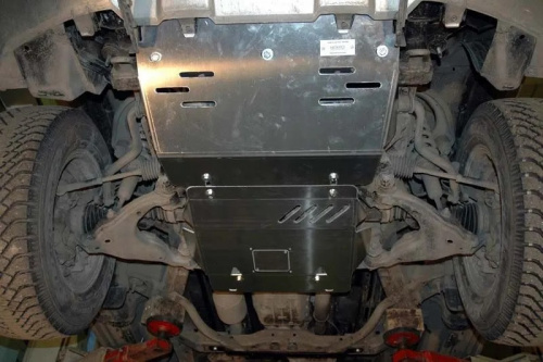 Защита картера двигателя и рулевых тяг Toyota Land Cruiser Prado II (J120) 2002-2007 5 дв. V-4,0 (без штатной защиты) Арт. 24.0751