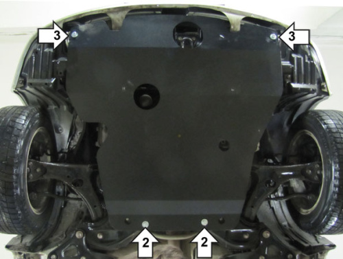 Защита картера двигателя и КПП Toyota Allion I (T240) 2001-2004 Седан V-1,5, 1,8, 2,0 FWD Арт. 02561
