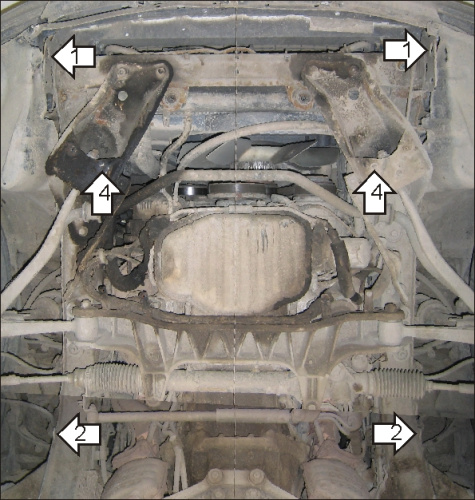 Защита картера двигателя и КПП Lexus LS II 1994-2000 Седан V-4,0 RWD Арт. 05003