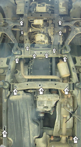 Защита картера двигателя, КПП и РК Land Rover Discovery IV (L319) 2009-2013 V-3,0D 4WD Арт. 383203